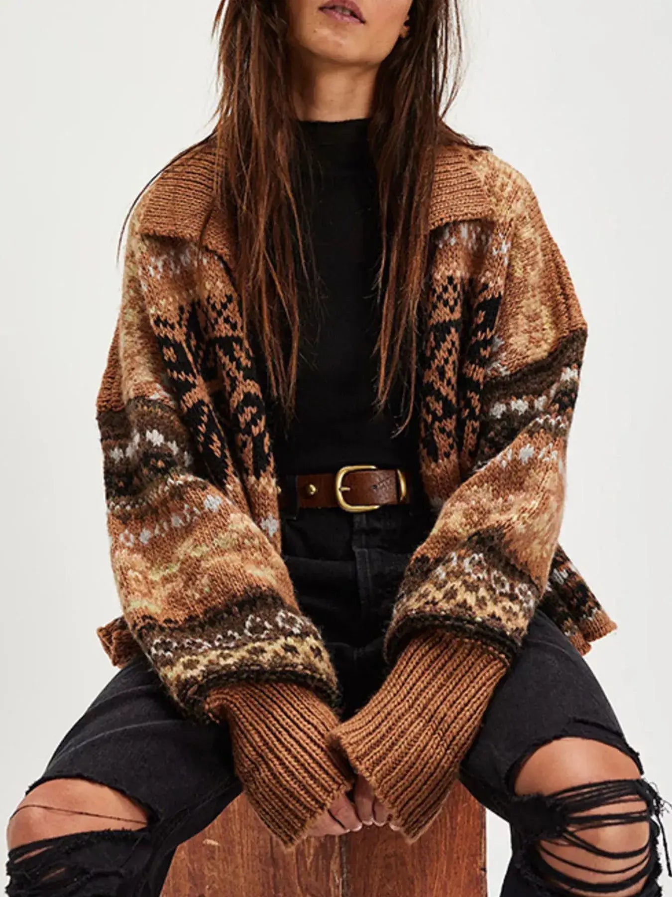 Vintage Button Up Knit Cardigan - Trendsi - Flyclothing LLC