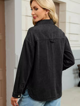 Button Up Dropped Shoulder Denim Jacket - Trendsi - Flyclothing LLC