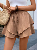 Perfee Tied Layered Shorts - Trendsi
