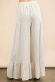 VERY J Palazzo Elastic Waist Comfy Pants - Trendsi