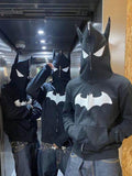 Men's Bat Embroidered Zip Up Hoodie - Trendsi