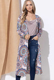 And The Why Printed Kimono Open Front Longline Cardigan - Trendsi - Flyclothing LLC