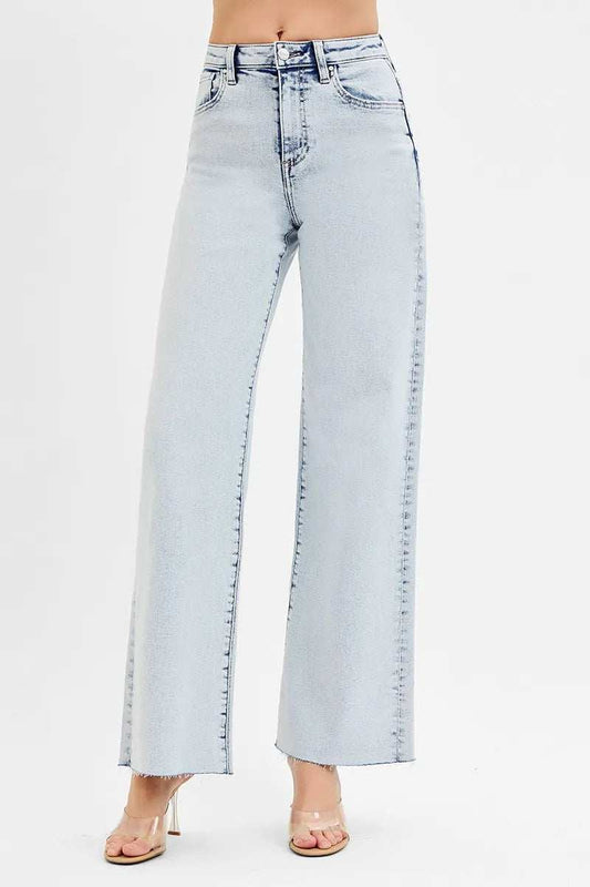 RISEN Full Size High Rise Wide Leg Jeans Plus Size - Trendsi - Flyclothing LLC