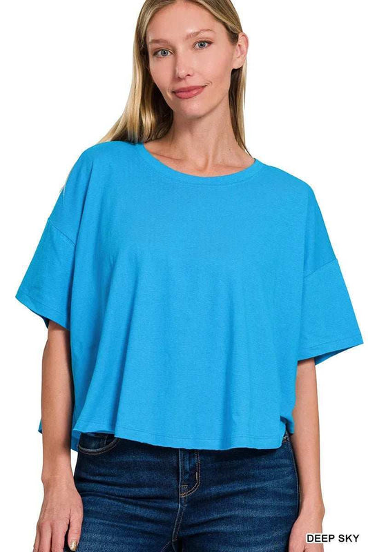 Zenana Cotton Round Neck Short Sleeve T-Shirt - Trendsi - Flyclothing LLC