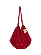 Polka Dot Handbag with Apple Charm - Trendsi - Flyclothing LLC