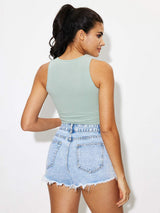 Round Neck Cropped Tank - Trendsi - Flyclothing LLC
