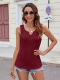 Notched Wide Strap Tank - Trendsi - Flyclothing LLC