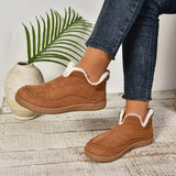 Round Toe Sherpa-Lined Slip-Ons - Trendsi - Flyclothing LLC