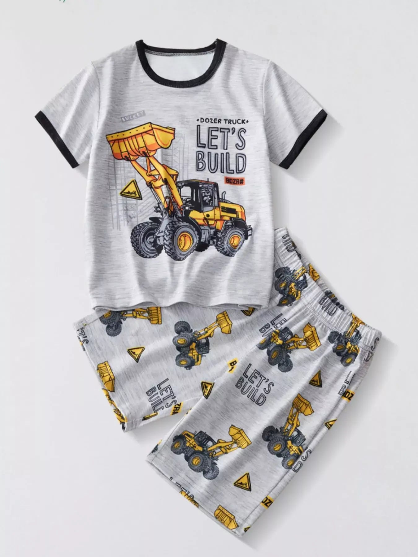 Children's Dozer Truck Tee and Shorts Set - Trendsi - Flyclothing LLC