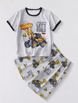 Children's Dozer Truck Tee and Shorts Set - Trendsi - Flyclothing LLC