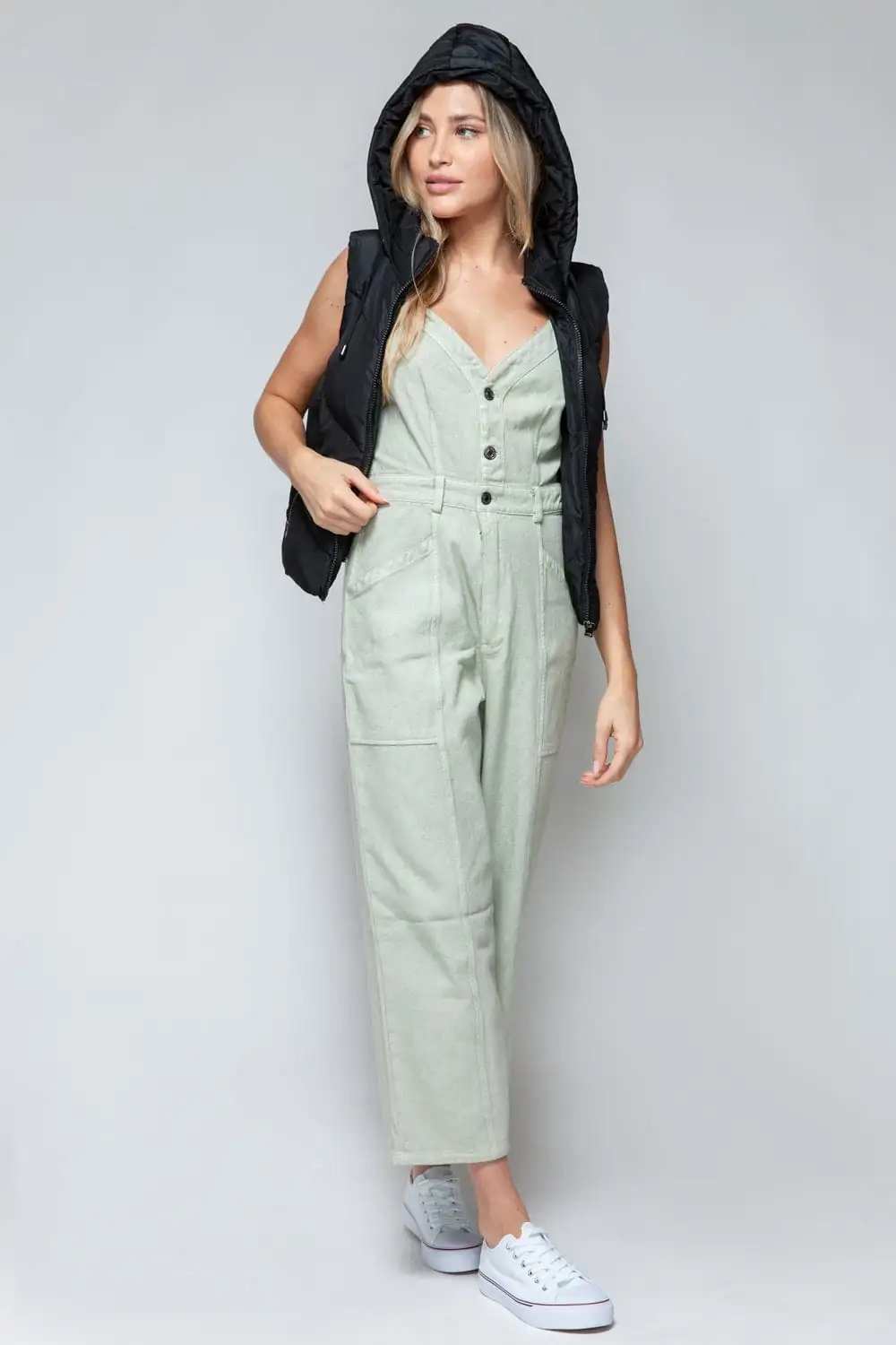 Snobbish Zip Up Quilted Hooded Vest - Trendsi - Flyclothing LLC