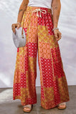 Full Size Drawstring Printed Wide Leg Pants - Trendsi - Flyclothing LLC