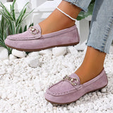 Comfortable Flat Loafers with Decorative Buckle - Trendsi - Flyclothing LLC