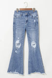Distressed Raw Hem Bootcut Jeans - Trendsi