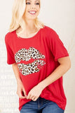 Heimish Full Size Leopard Lip Round Neck Short Sleeve T-Shirt Plus Size - Trendsi