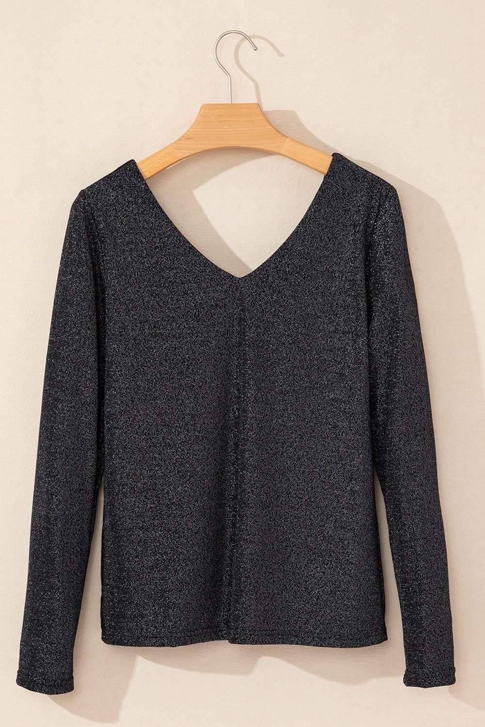 Bowknot V-Neck Long Sleeve Blouse - Trendsi - Flyclothing LLC