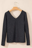 Bowknot V-Neck Long Sleeve Blouse - Trendsi - Flyclothing LLC