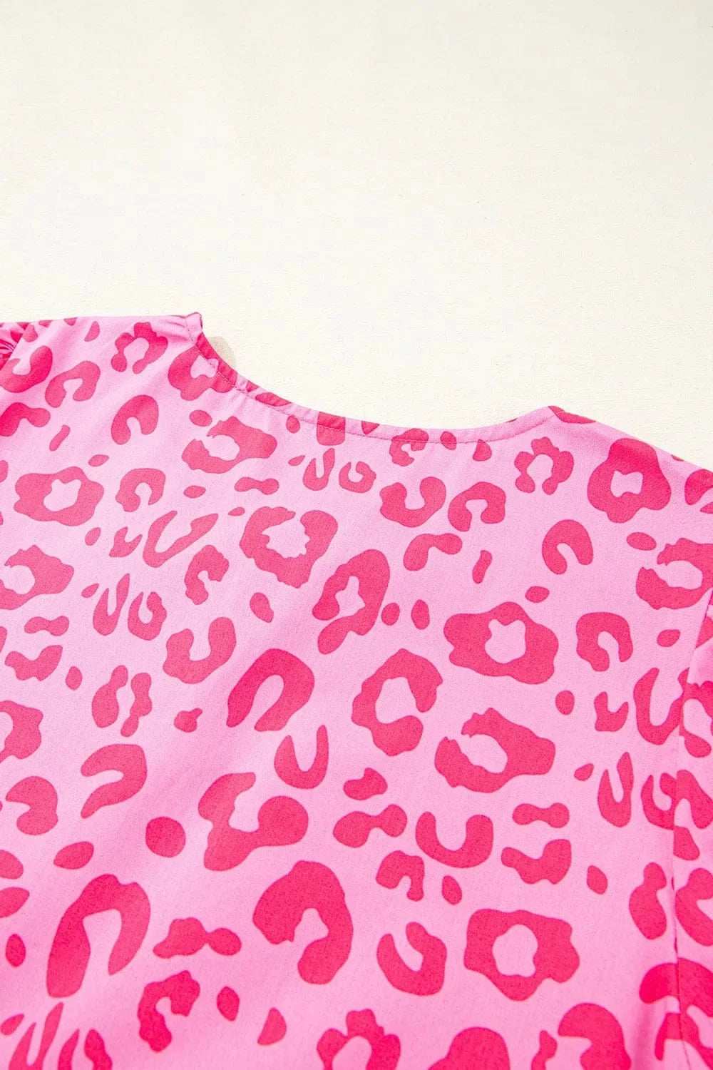 Leopard Tie Front Puff Sleeve Dress - Trendsi - Flyclothing LLC