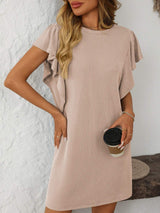 Mandy Ruffled Round Neck Short Sleeve Dress - Trendsi - Flyclothing LLC