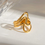 Stainless Steel Corrugated Open Ring - Trendsi - Flyclothing LLC