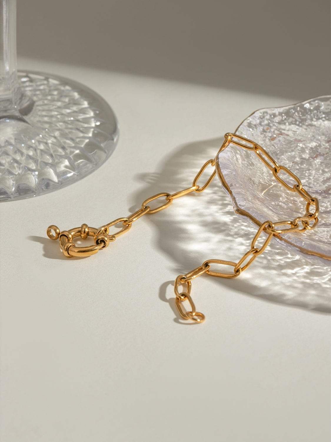 18K Gold-Plated Stainless Steel Chain Bracelet - Trendsi - Flyclothing LLC