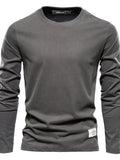 Men's Round Neck Long Sleeve T-Shirt - Trendsi