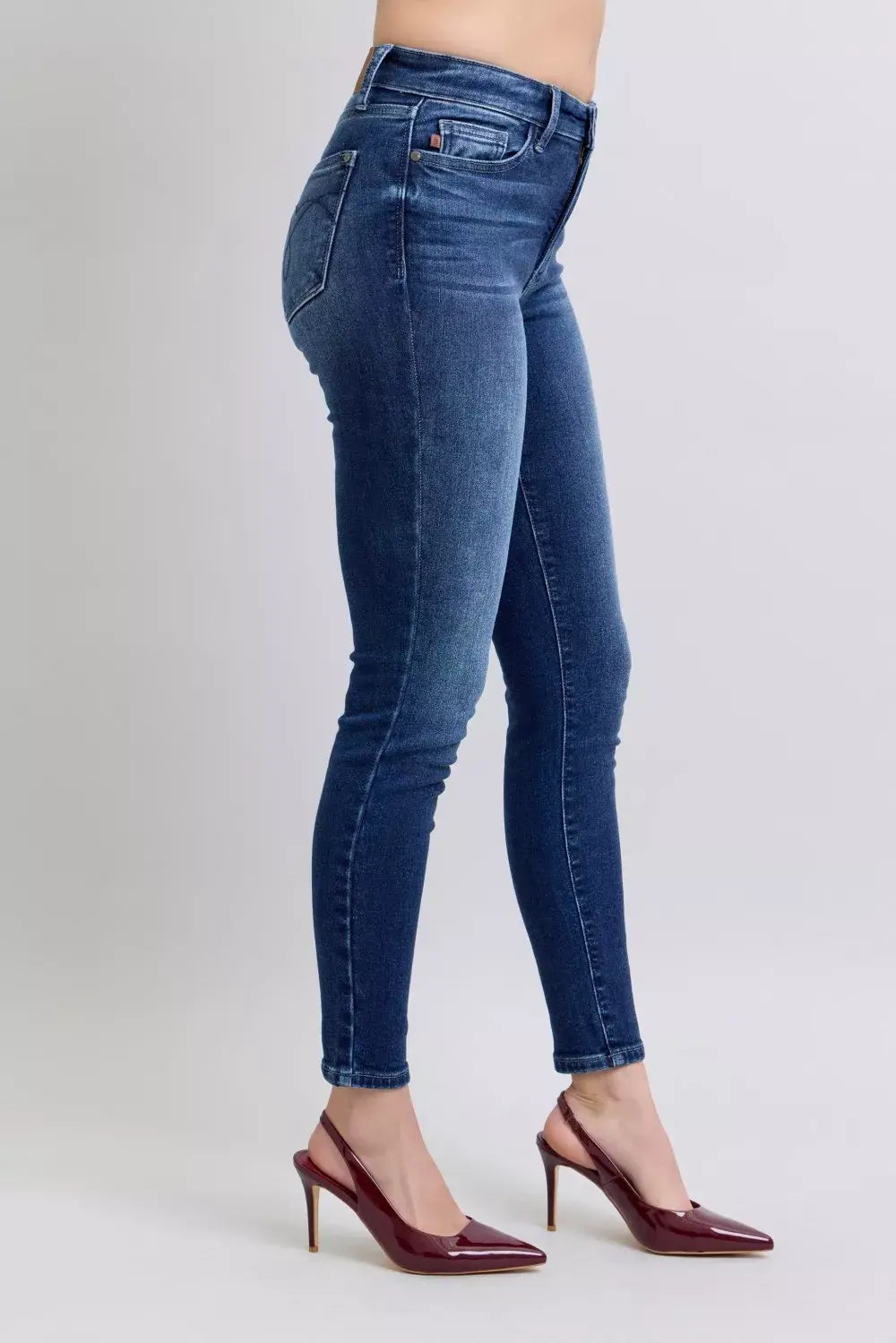 Judy Blue Full Size Washed Thermal Skinny Jeans Plus Size - Trendsi - Flyclothing LLC