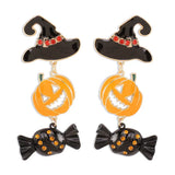 Halloween 18K Gold-Plated Alloy Pumpkin Earrings - Trendsi - Flyclothing LLC