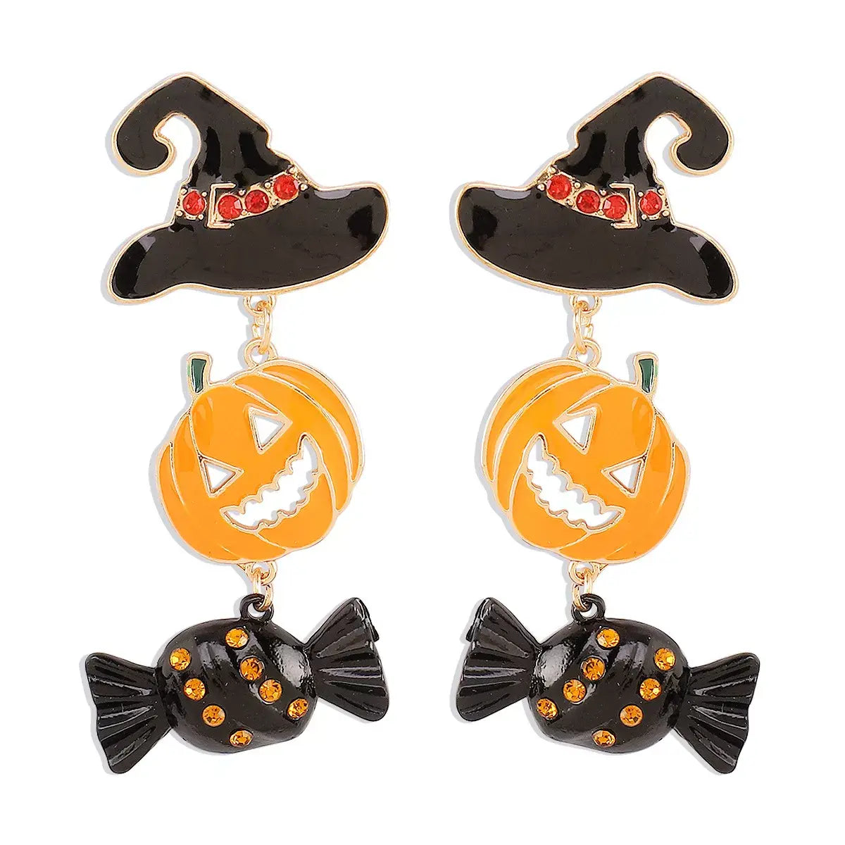 Halloween 18K Gold-Plated Alloy Pumpkin Earrings - Trendsi - Flyclothing LLC