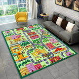 Fun Racing Track Flannel Floor Mat Non-Slip Home Decor Rug For Kids Rooms And Play Areas