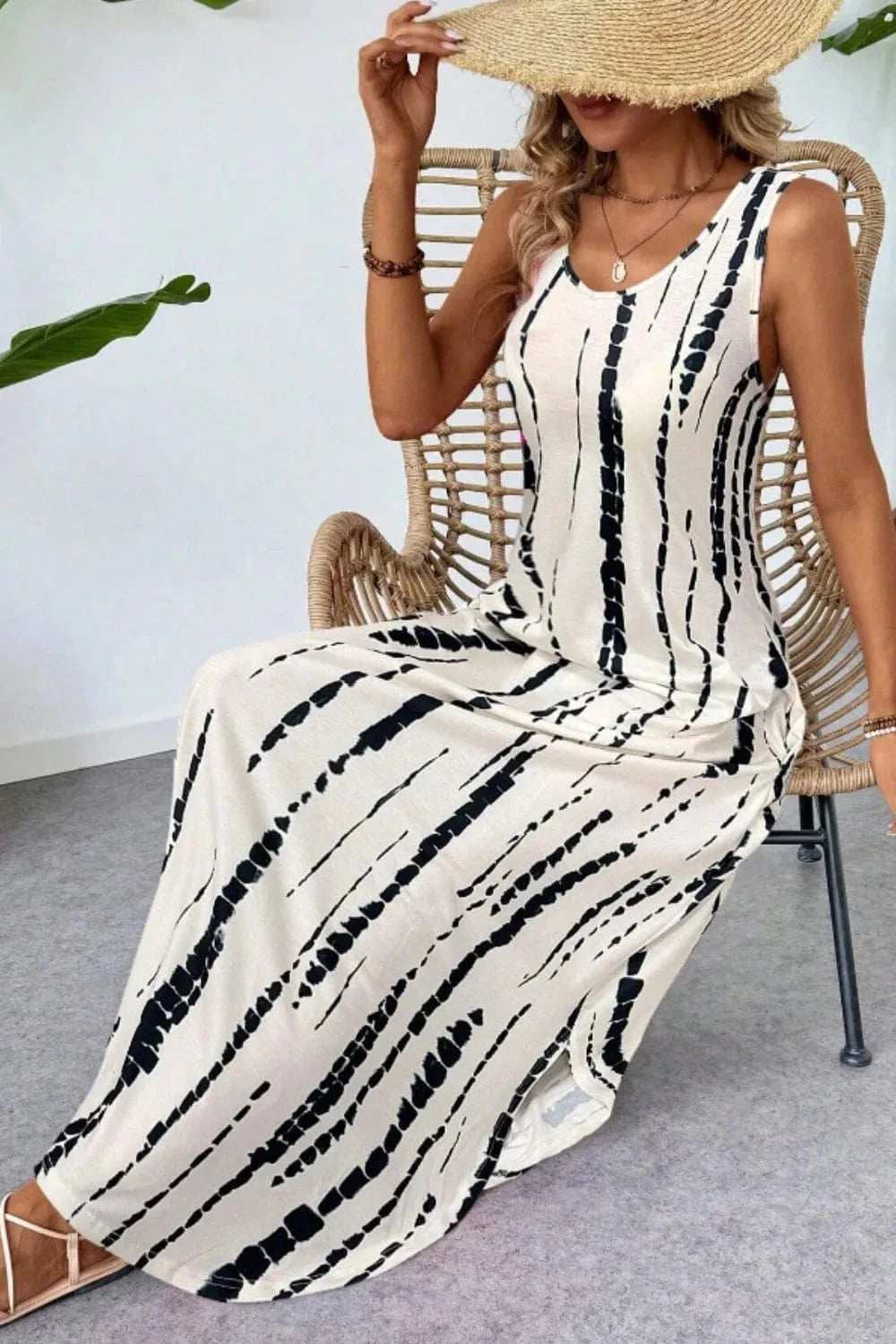 Scoop Neck Sleeveless Dress with Pockets - Trendsi - Flyclothing LLC