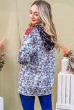 And The Why Printed Half Zip Up Long Sleeve Hoodie - Trendsi - Flyclothing LLC