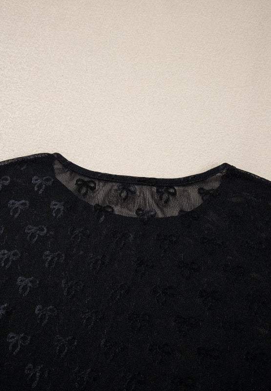 Bow Round Neck Long Sleeve Top - Trendsi - Flyclothing LLC