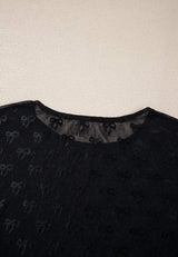 Bow Round Neck Long Sleeve Top - Trendsi - Flyclothing LLC