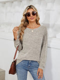 Round Neck Long Sleeve T-Shirt - Trendsi