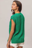 BiBi Patch Pocket Cap Sleeve Sweater Top - Trendsi - Flyclothing LLC