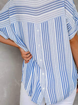 Full Size Collared Neck Half Sleeve Shirt Plus Size - Trendsi - Flyclothing LLC