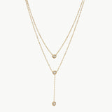 Stainless Steel Zircon Double-Layered Necklace - Trendsi - Flyclothing LLC