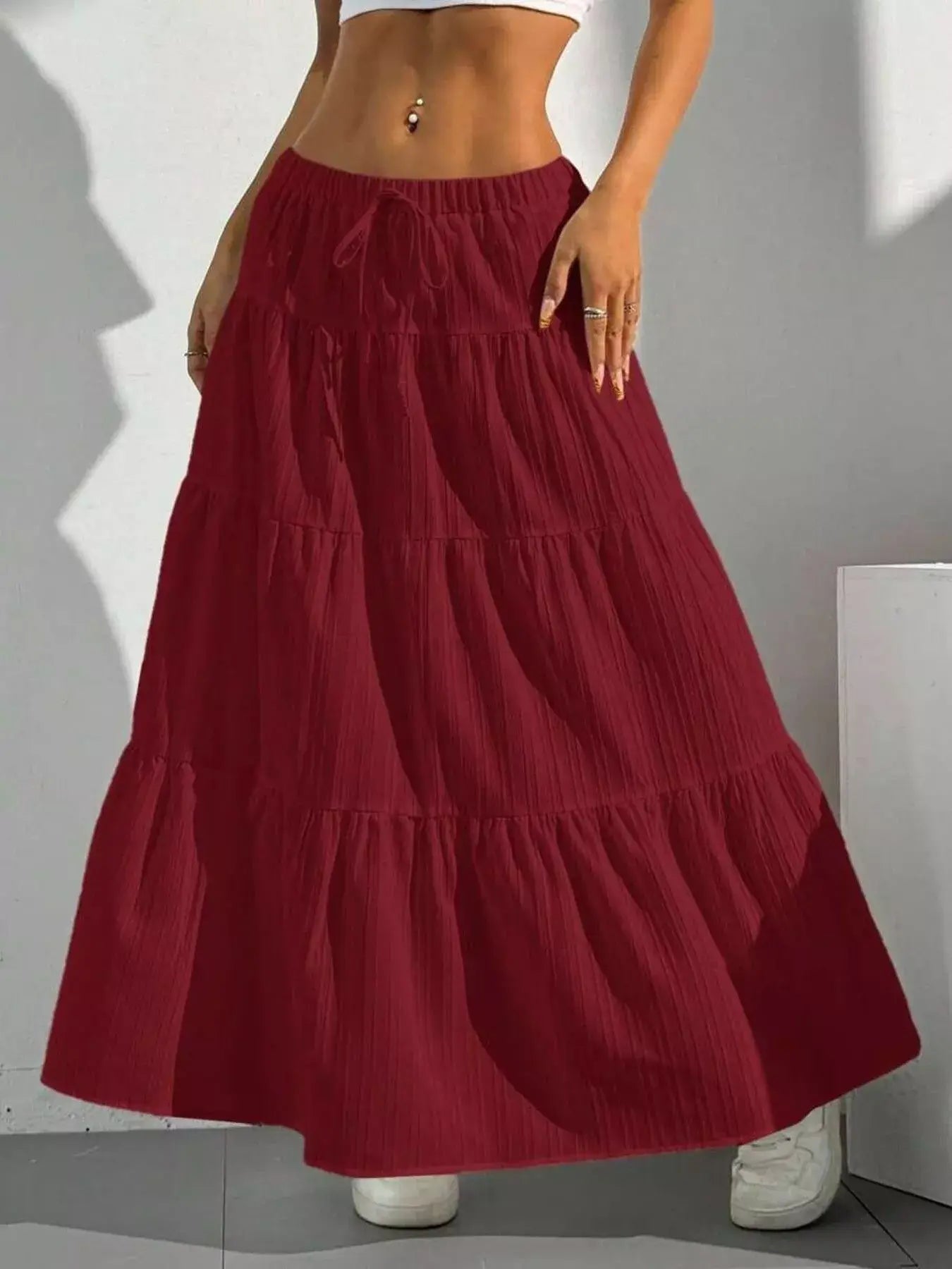 Flowy Tiered Maxi Skirt - Trendsi - Flyclothing LLC