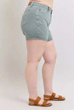 Judy Blue Full Size Hw Garment Dyed & Back Pkt Embroidery Shorts Plus Size - Trendsi - Flyclothing LLC