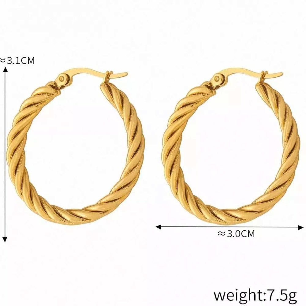 18K Gold-Plated Hoop Earrings - Trendsi - Flyclothing LLC