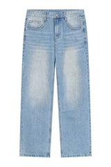 Washed Mid Rise Jeans with Pockets - Trendsi - Flyclothing LLC