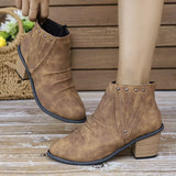 Point Toe Block Heels Boots - Trendsi - Flyclothing LLC