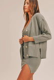 MABLE 3 Pieces Sweater Set with Crop Cami, Mini Skirt, Cardigan - Trendsi - Flyclothing LLC