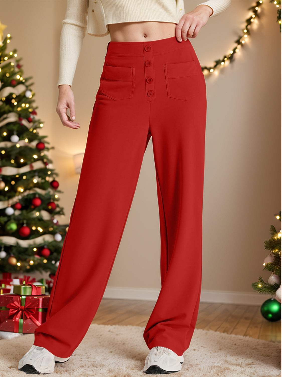 High Waist Wide Leg Pants - Trendsi - Flyclothing LLC