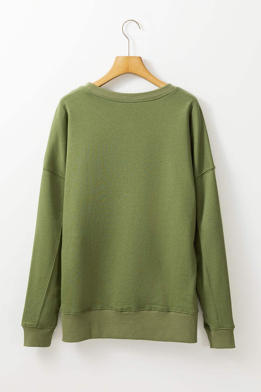 Solid Color Round Neck Long Sleeve Sweatshirt - Trendsi - Flyclothing LLC