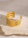 18K Gold-Plated Stainless Steel Open Ring - Trendsi - Flyclothing LLC
