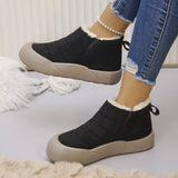 Warm Plush Lined Ankle Boots - Trendsi - Flyclothing LLC