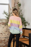 Sew In Love Full Size Color Block Round Neck Dropped Shoulder Sweater - Trendsi