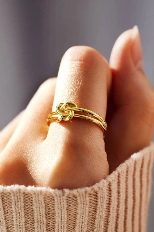 925 Sterling Silver Knotted Ring - Trendsi - Flyclothing LLC